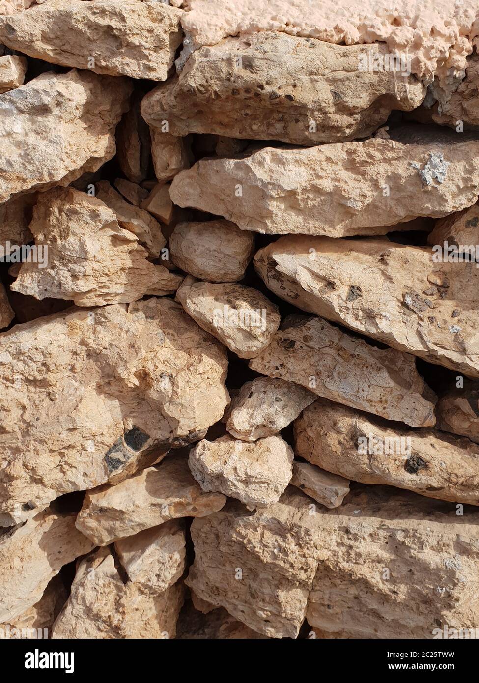 Steinbrucharbeiten in Nahaufnahme Stockfoto