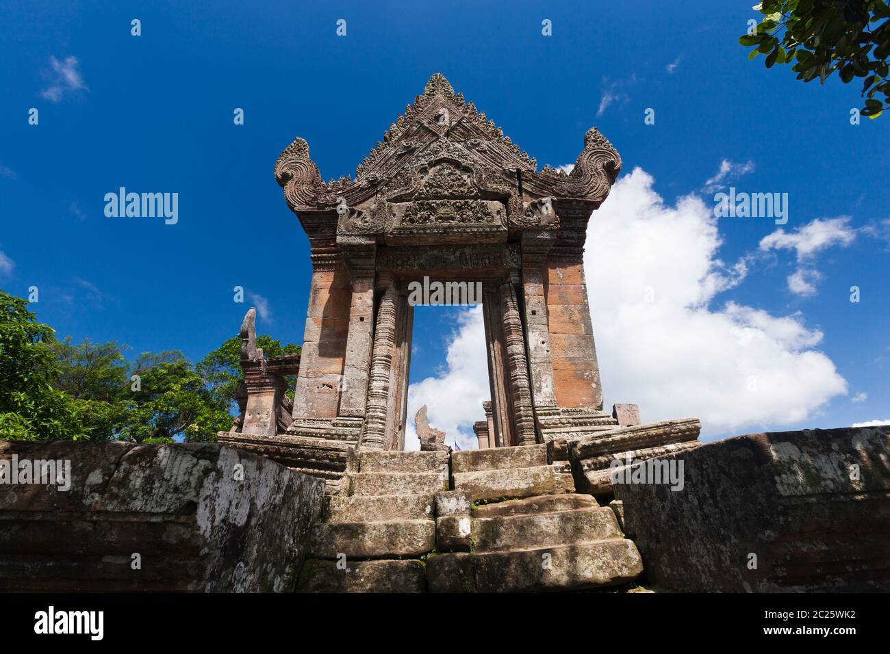 Preah Vihear Tempel, Gopura i (1. Tor), Hindu-Tempel des alten Khmer-Reiches, Preah Vihear Provinz, Kambodscha, Südostasien, Asien Stockfoto