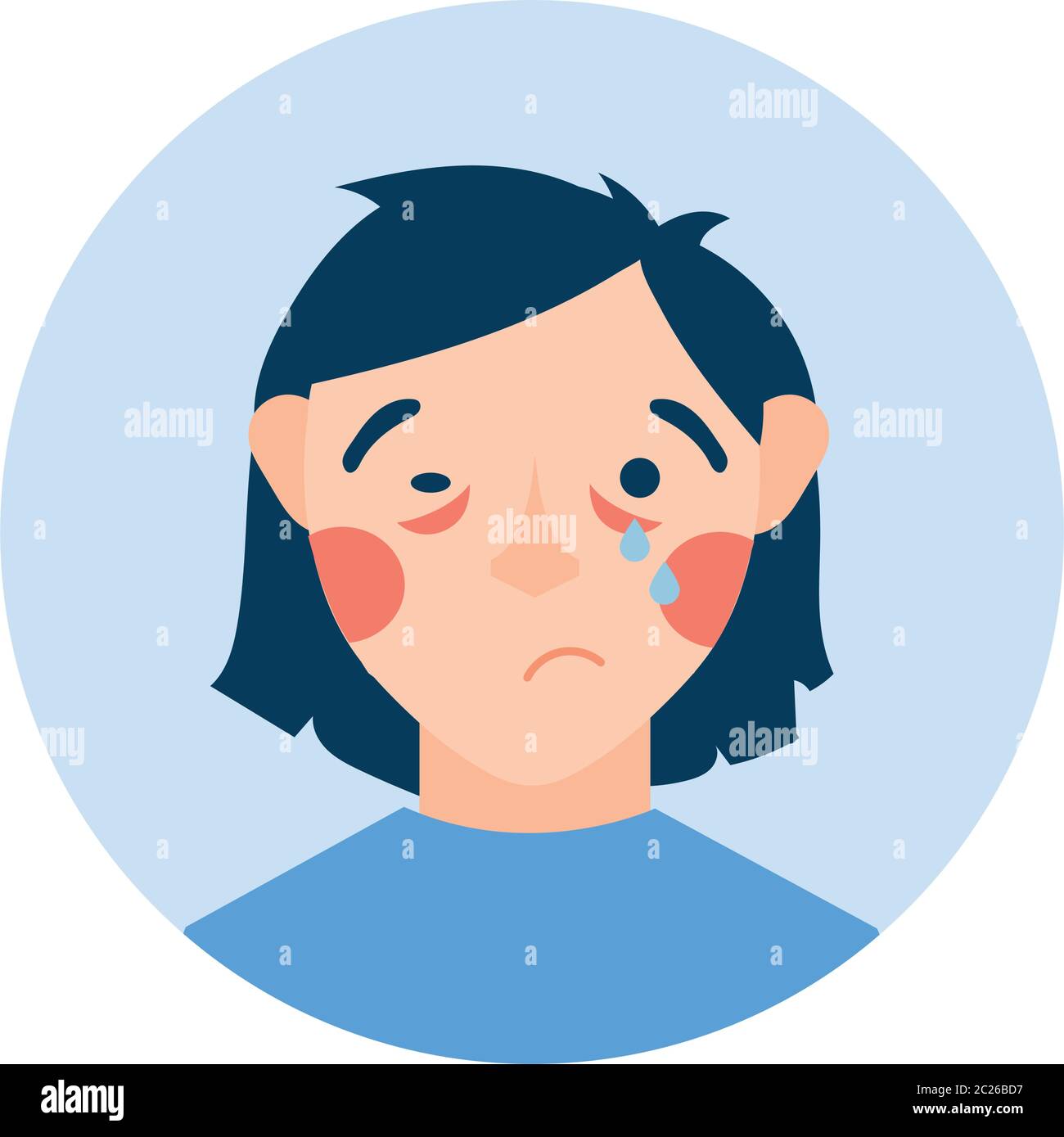 Frau Kopf mit kalten Design der medizinischen Versorgung und covid 19 Virus Thema Vektor-Illustration Stock Vektor