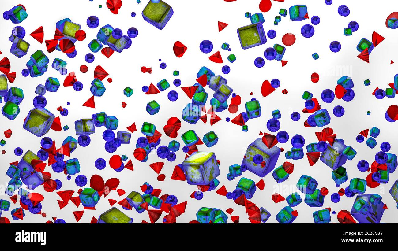 Dreidimensionale Form auf einem weißen Hintergrund. 3D-Rendering Stockfoto