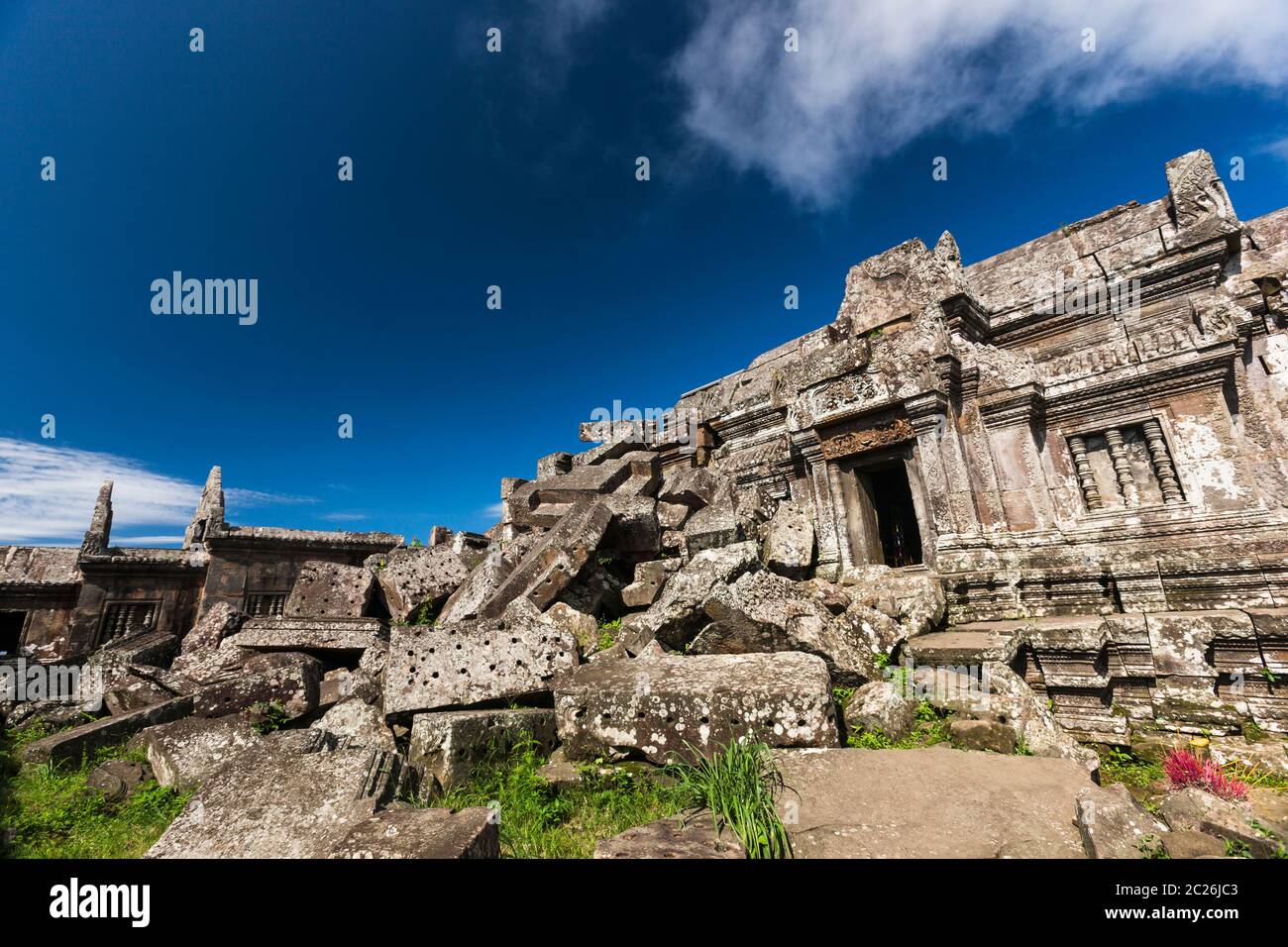 Preah Vihear Tempel, Schutt und Main Tempel, Hauptgebäude, Main Schrein, Hindu-Tempel des alten Khmer Reich, Kambodscha, Südostasien, Asien Stockfoto