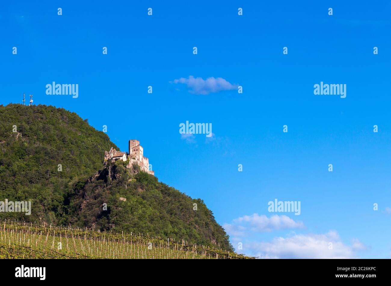 Drei Burgspaziergang, Schloss Hocheppan, Südtirol Stockfoto