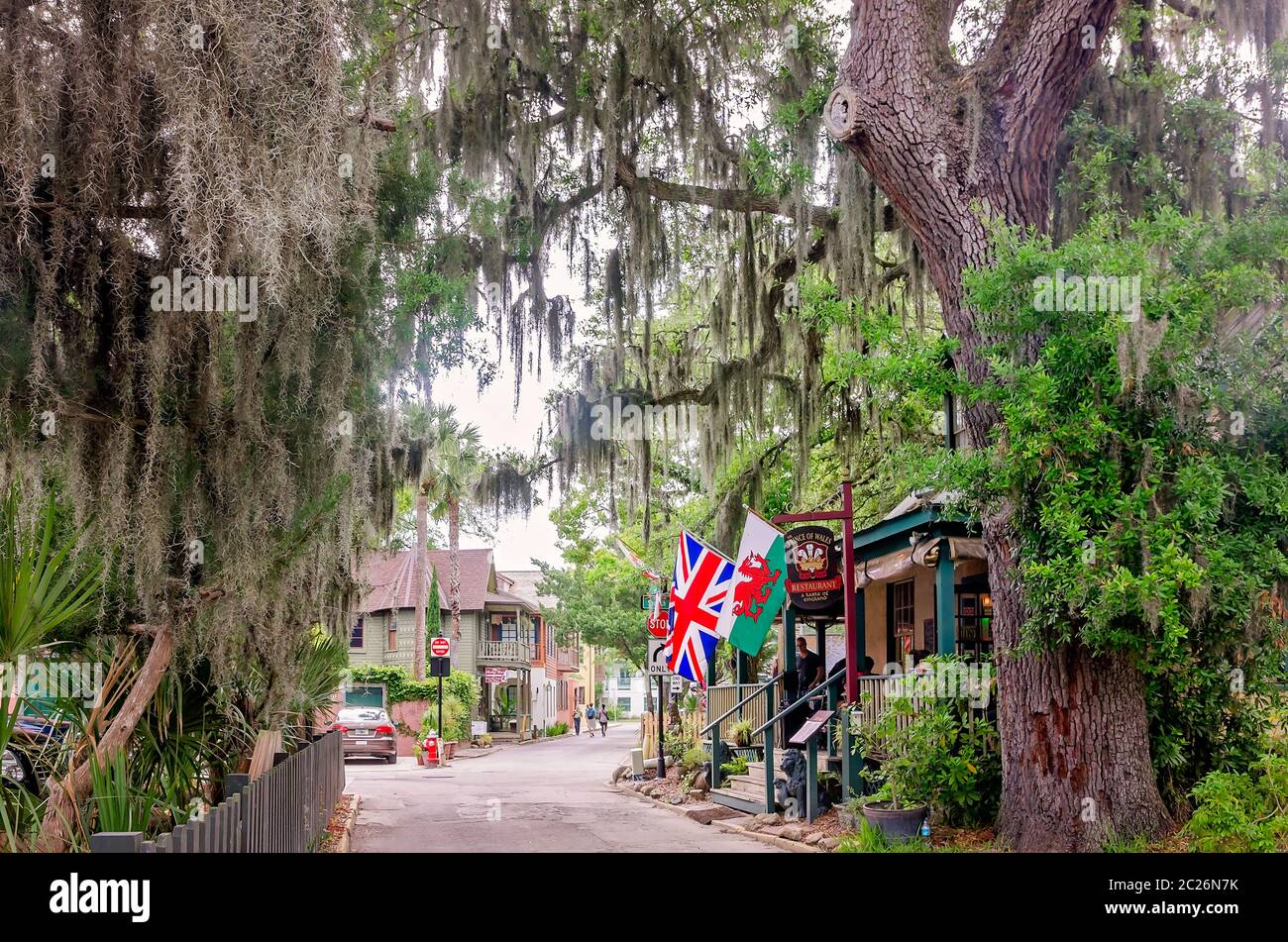 Das Restaurant Prince of Wales ist in der Cuna Street, 11. April 2015, in St. Augustine, Florida, zu sehen. Der Pub im britischen Stil serviert traditionelle Favoriten. Stockfoto