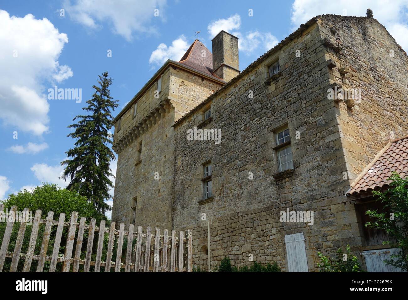 Schloss von Saint-Pompon in Frankreich Stockfoto