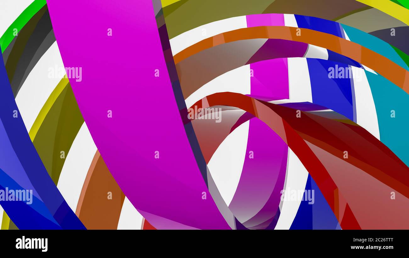 Hintergrund von mehrfarbigen Streifen. Abstrakte rainbow Abbildung. 3D-Rendering Stockfoto
