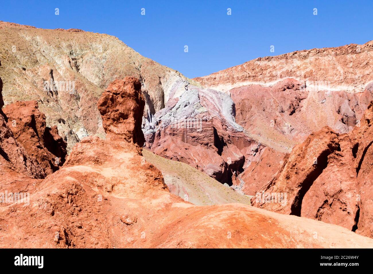 Rainbow Valley Landschaft, Chile. Chilenische Panorama. Valle Arcoiris Stockfoto