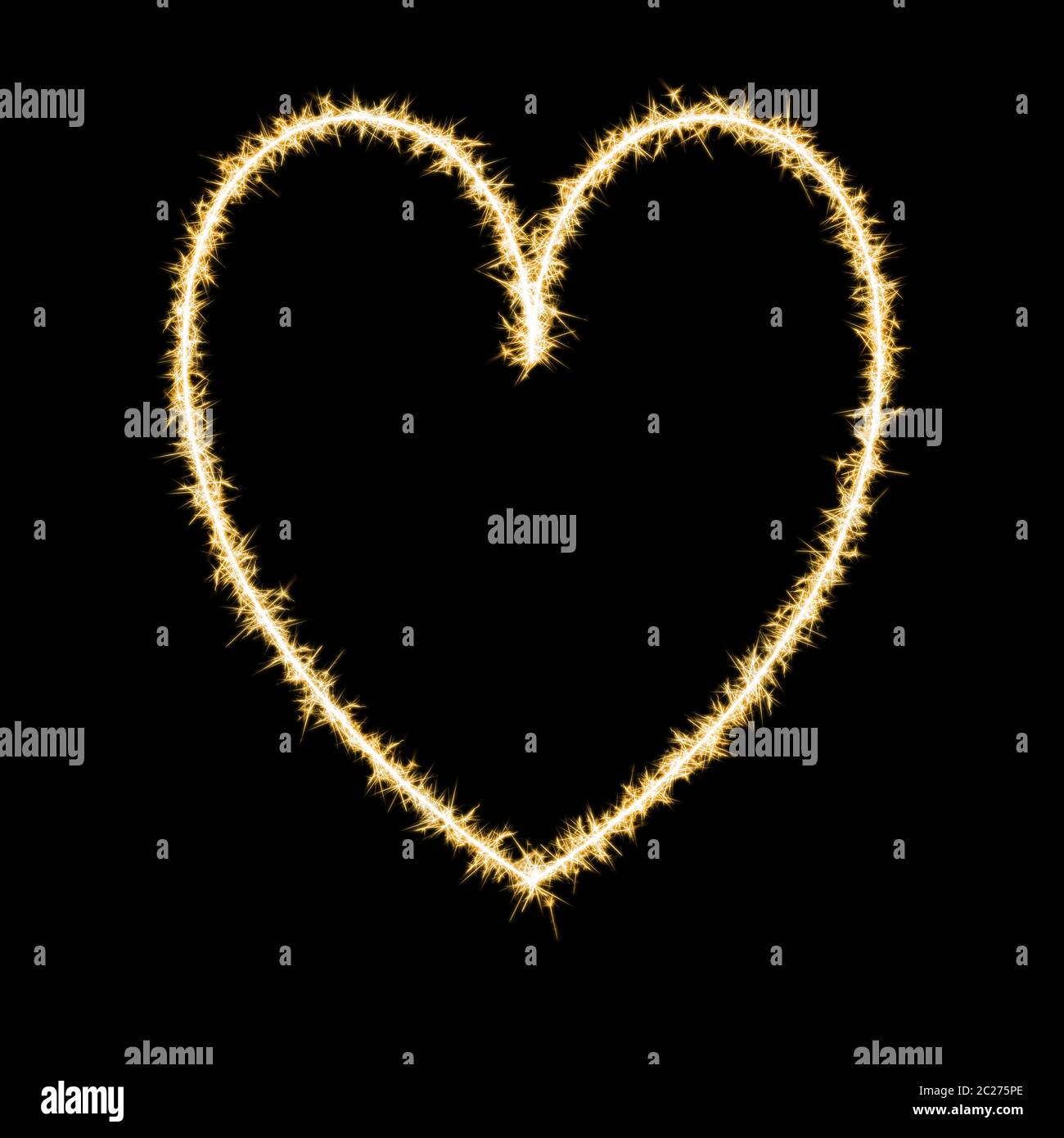 Feuer Herz In Der Nacht Auf Schwarzem Hintergrund Stockfotografie Alamy