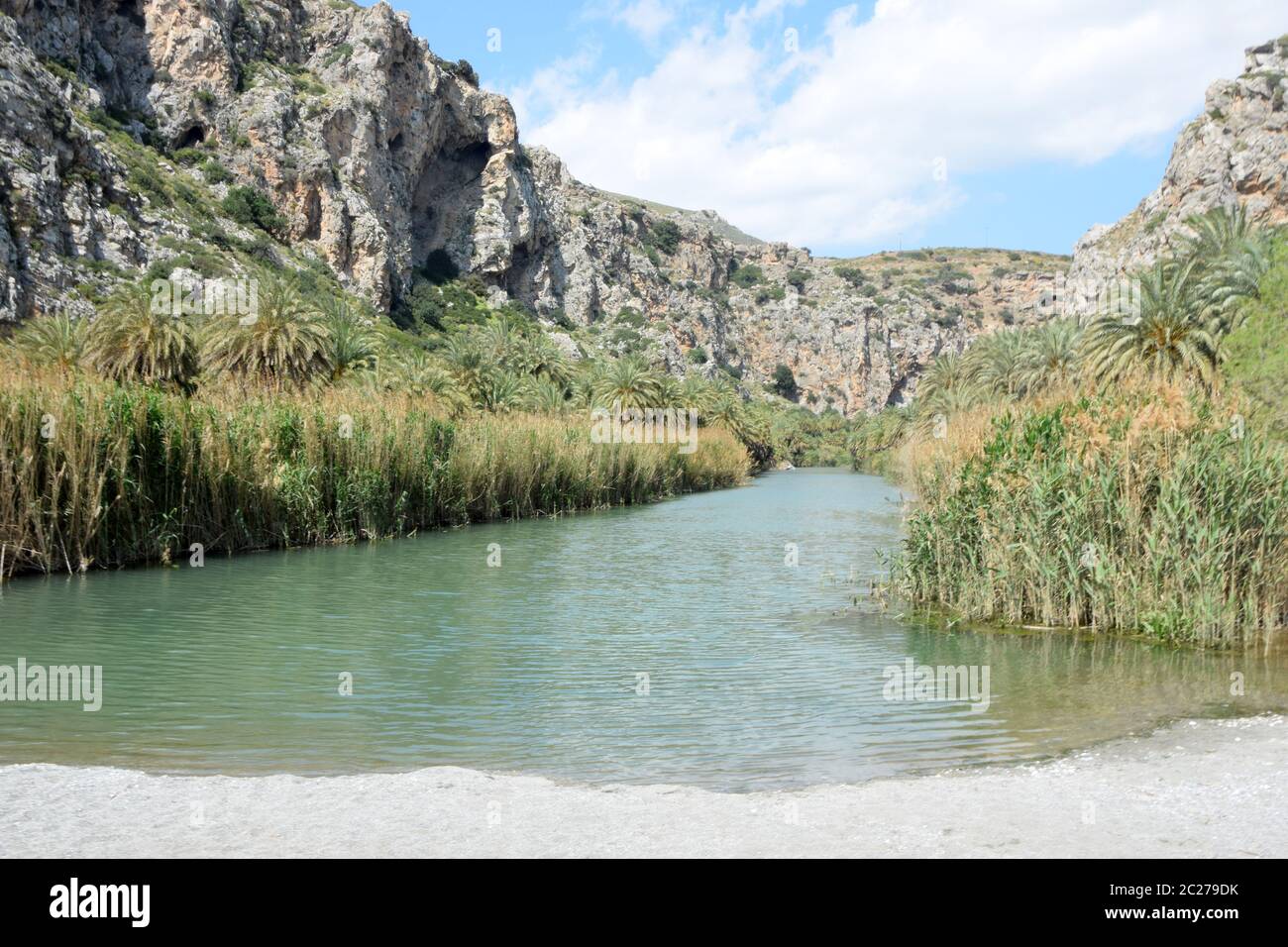 Preveli Schlucht auf Kreta Stockfoto