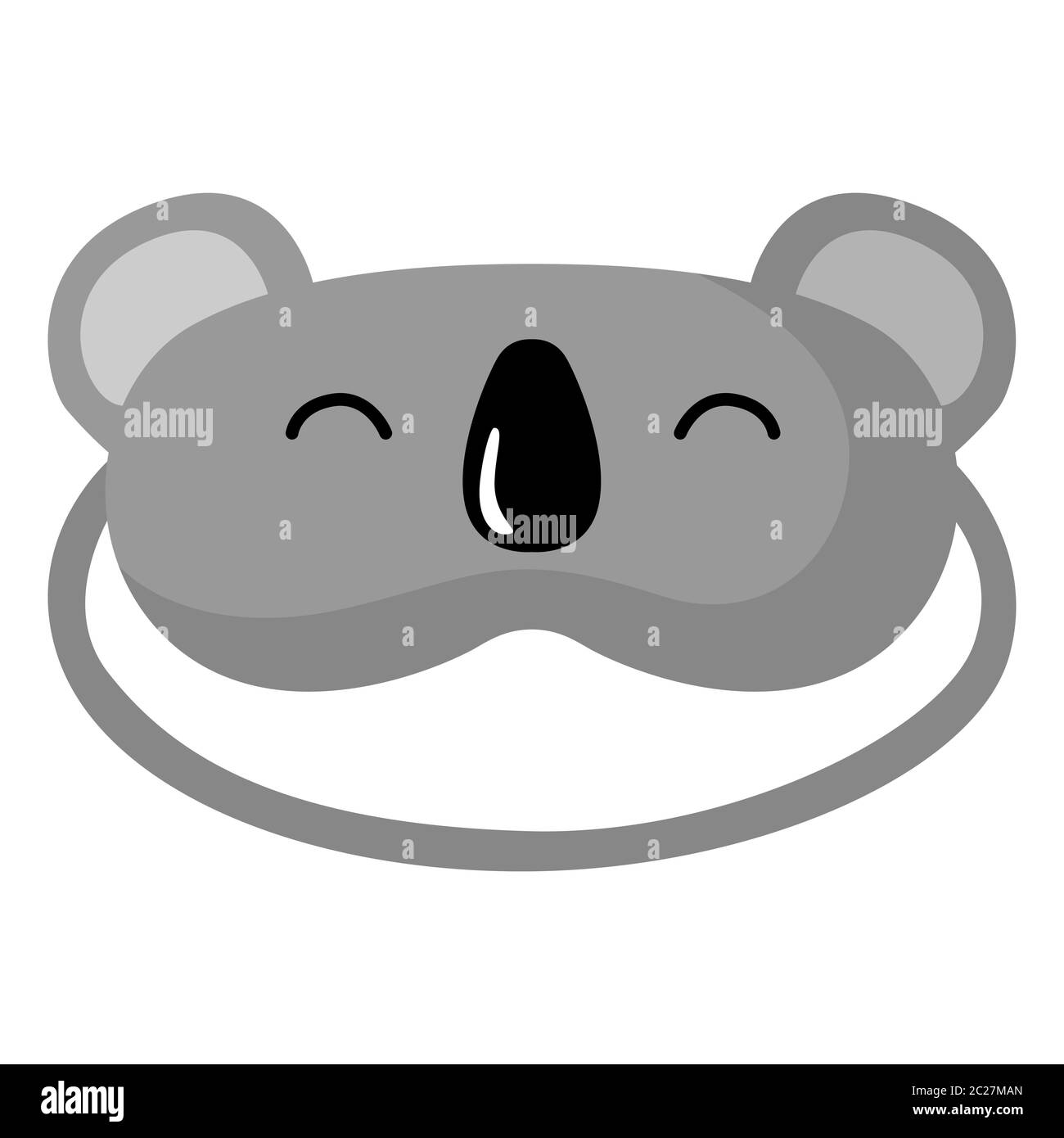 Kinder Schlafmaske Koala auf weißem Hintergrund. Gesichtsmaske für schlafenden Menschen isoliert in flachen Stil Vektor-Illustration. Stock Vektor