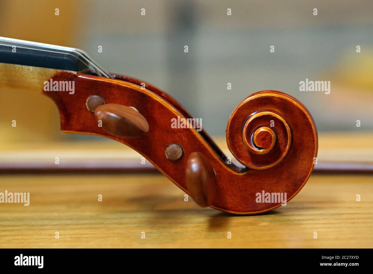 Violine-scroll Stockfoto