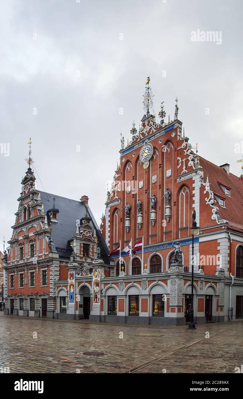 Gebäude der Bruderschaft der Schwarzhäupter, Riga Stockfoto