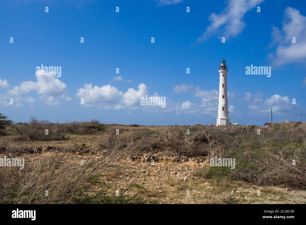 ABC Island, Aruba - California Lighthouse am Arashi Beach Stockfoto