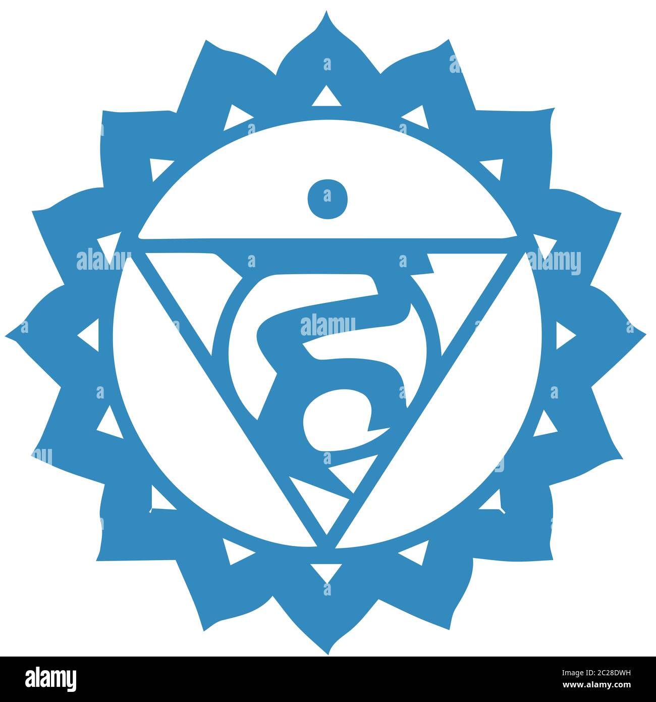 Vishuddha blaue Kehle Energie chakra Mandala geistliche heilige Abbildung Stockfoto