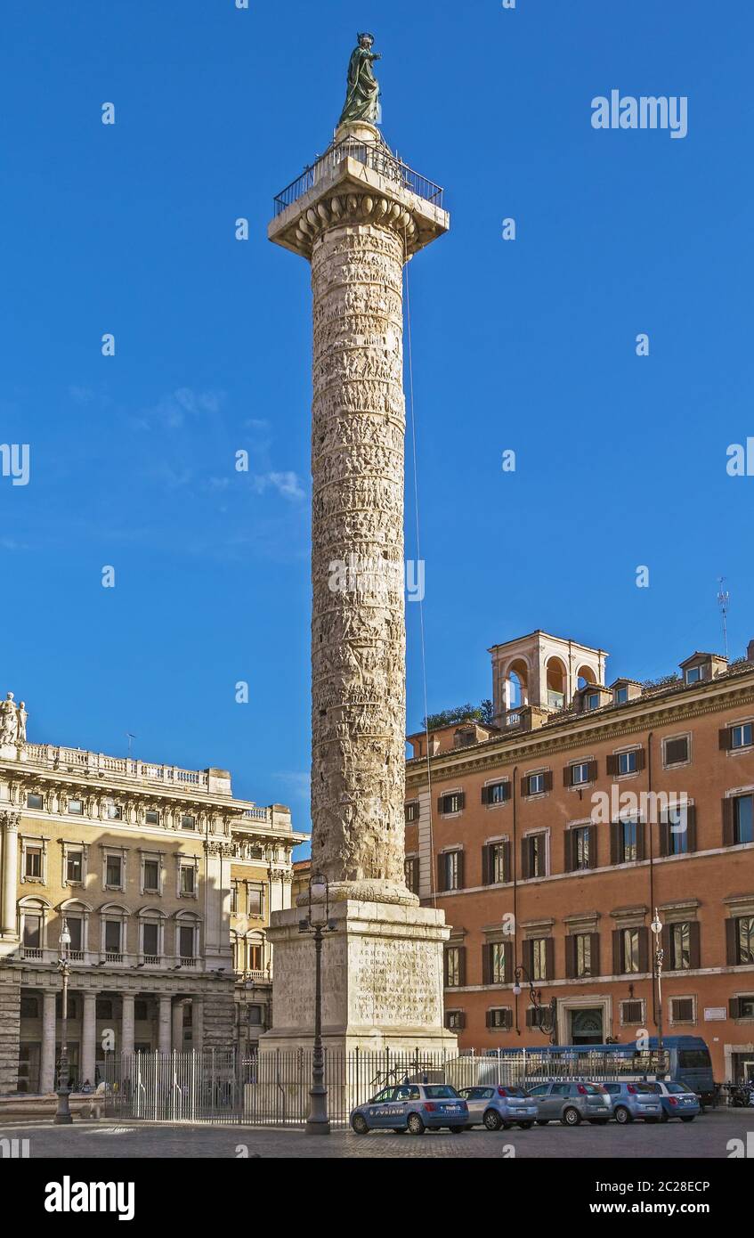 Spalte von Marcus Aurelius, Rom Stockfoto