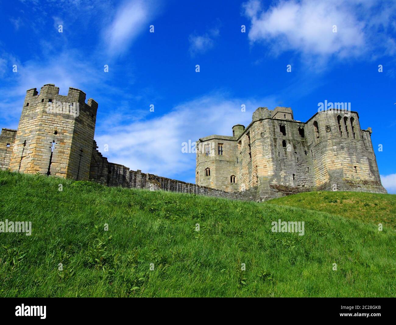 die mittelalterliche Walkworth-Burg in northumbria Stockfoto