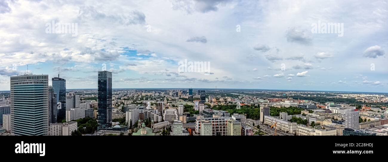 Panoramablick auf Warschau, Masovia, Polen Stockfoto