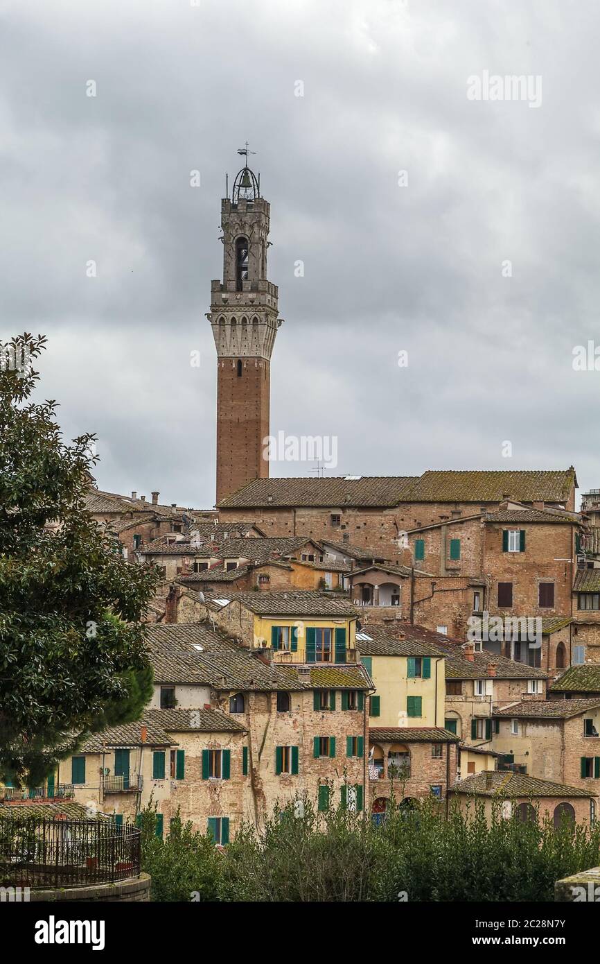 Blick auf Siena, Italien Stockfoto