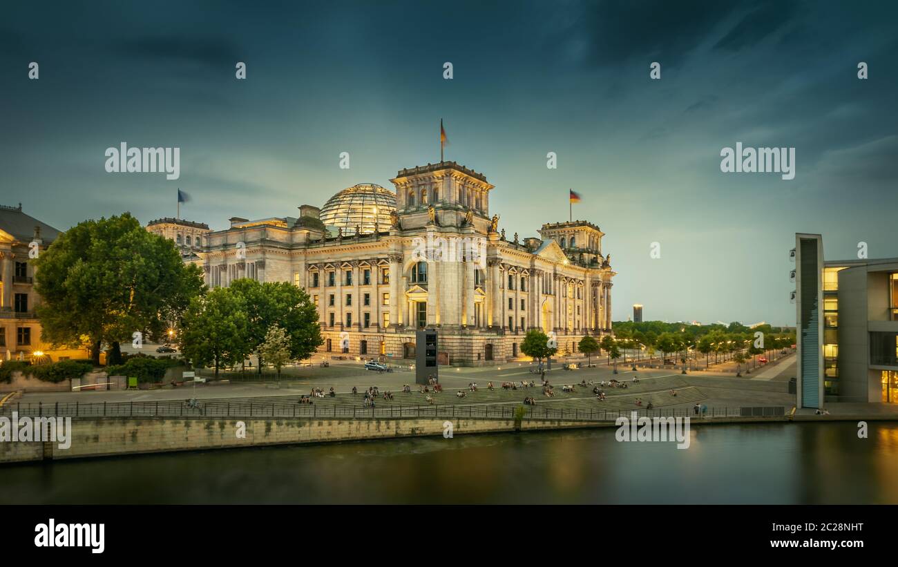 Panoramablick auf das Regierungsviertel, berlin Stockfoto