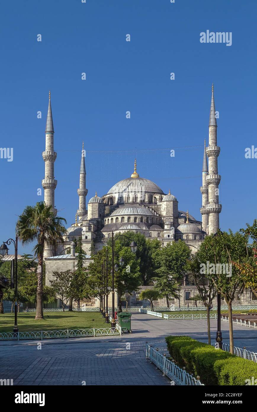 Blick auf die Sultan Ahmed Moschee, Istanbul Stockfoto