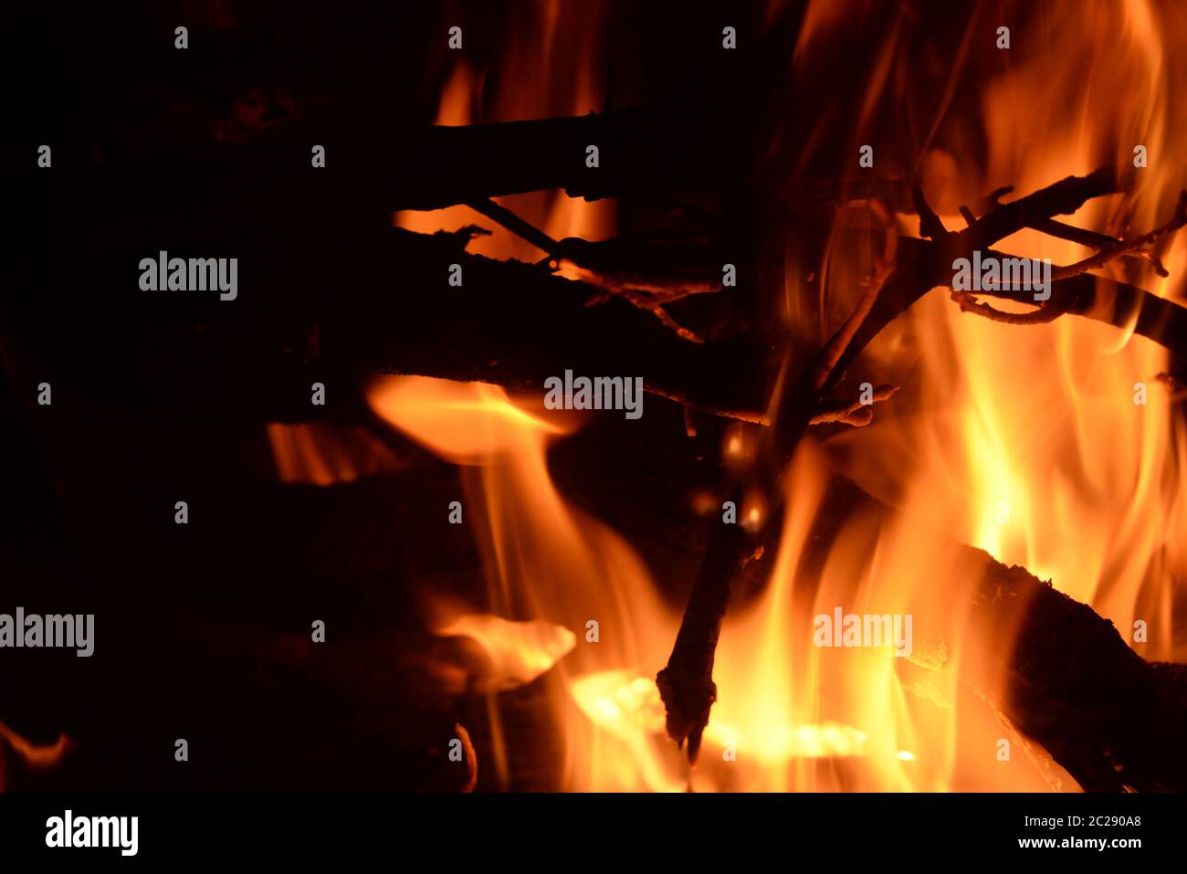 Feuer im Kamin, Holzfeuer, Costa Blanca, Spanien Stockfoto