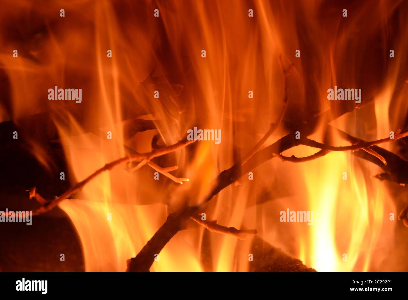 Feuer im Kamin, Holzfeuer, Costa Blanca, Spanien Stockfoto