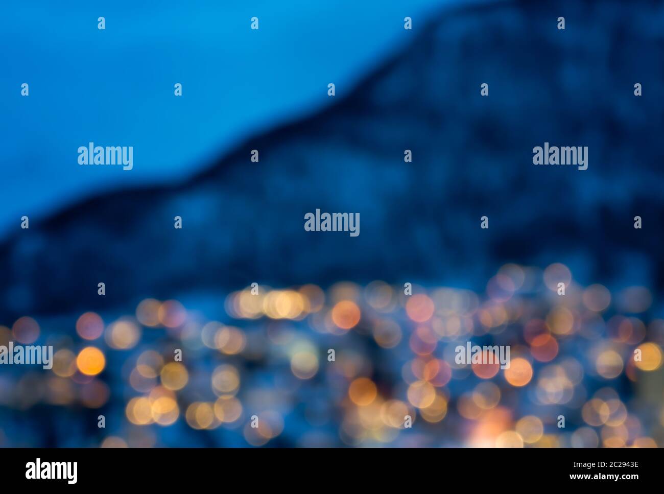 Defokussierten Tromso City lights Bokeh geeignet als Hintergrund verwendet werden Stockfoto