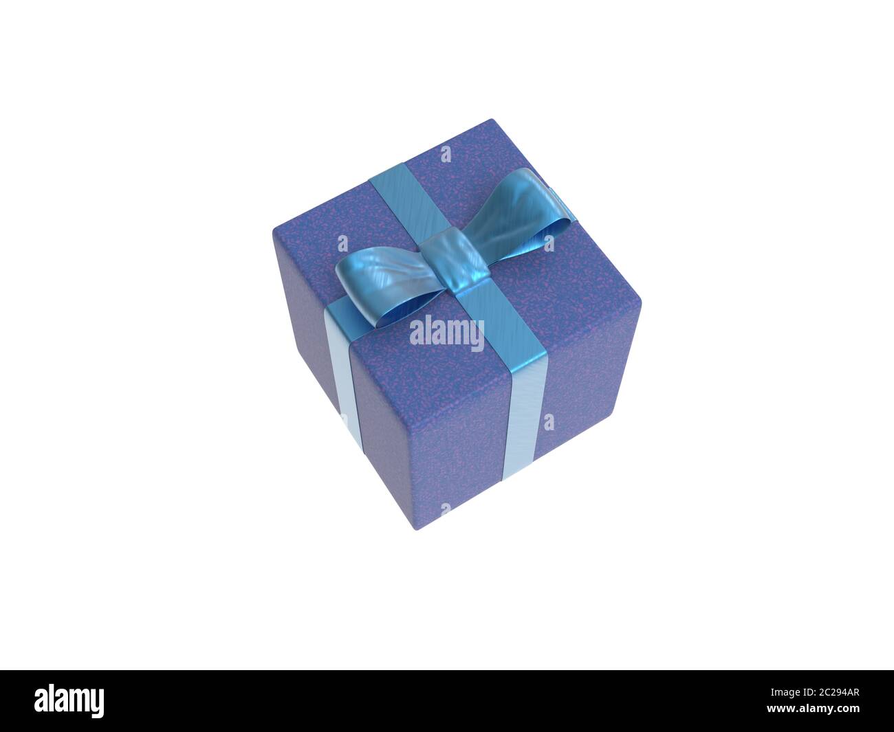 Blau Geschenkverpackung oder vorliegende Paket seitlich über Stockfoto