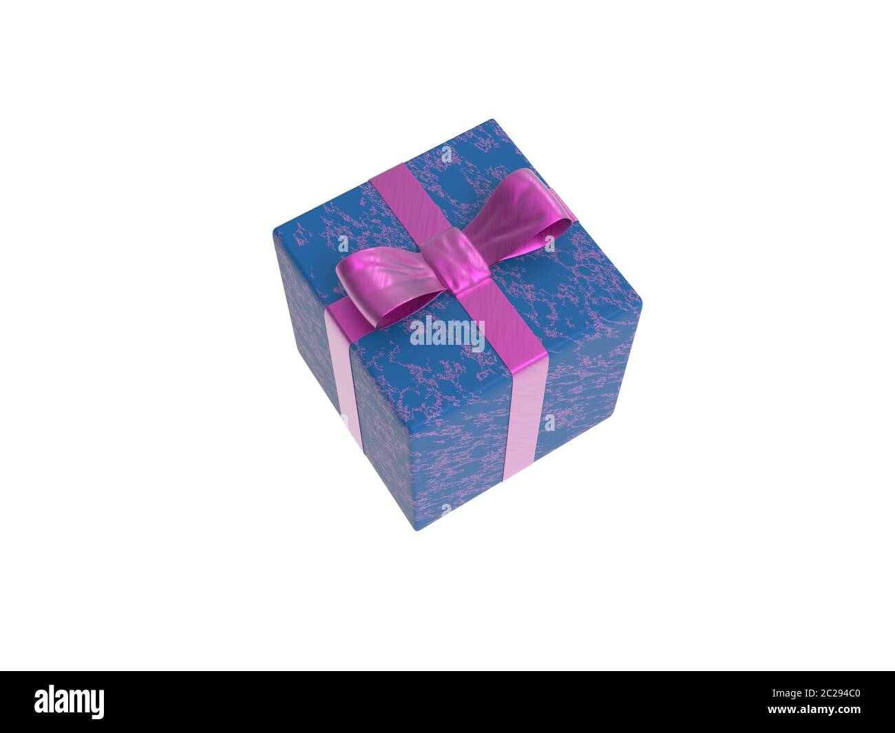 Violett Blau Geschenkverpackung oder vorliegende Paket seitlich über Stockfoto