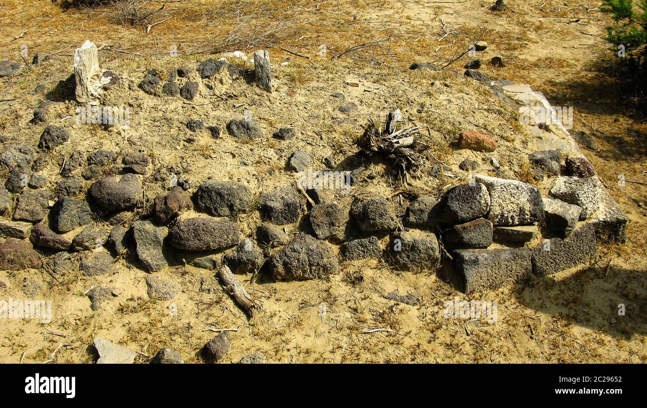 Ruine alter historischer archäologischer Ausgrabungen in Adulis, Eritrea Stockfoto