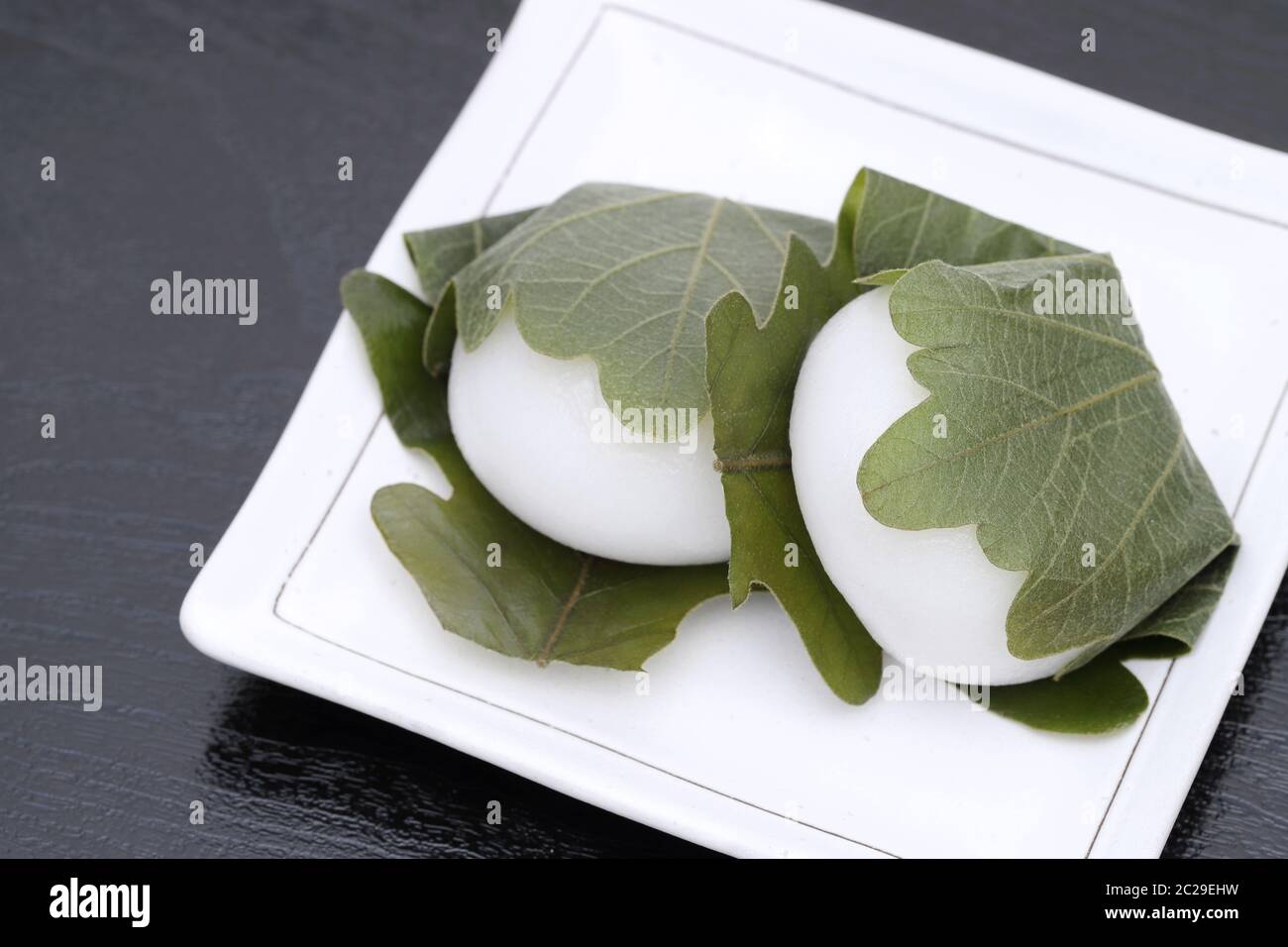 Japanische Kashiwa mochi, traditionelle süße für Frühling Saison Stockfoto