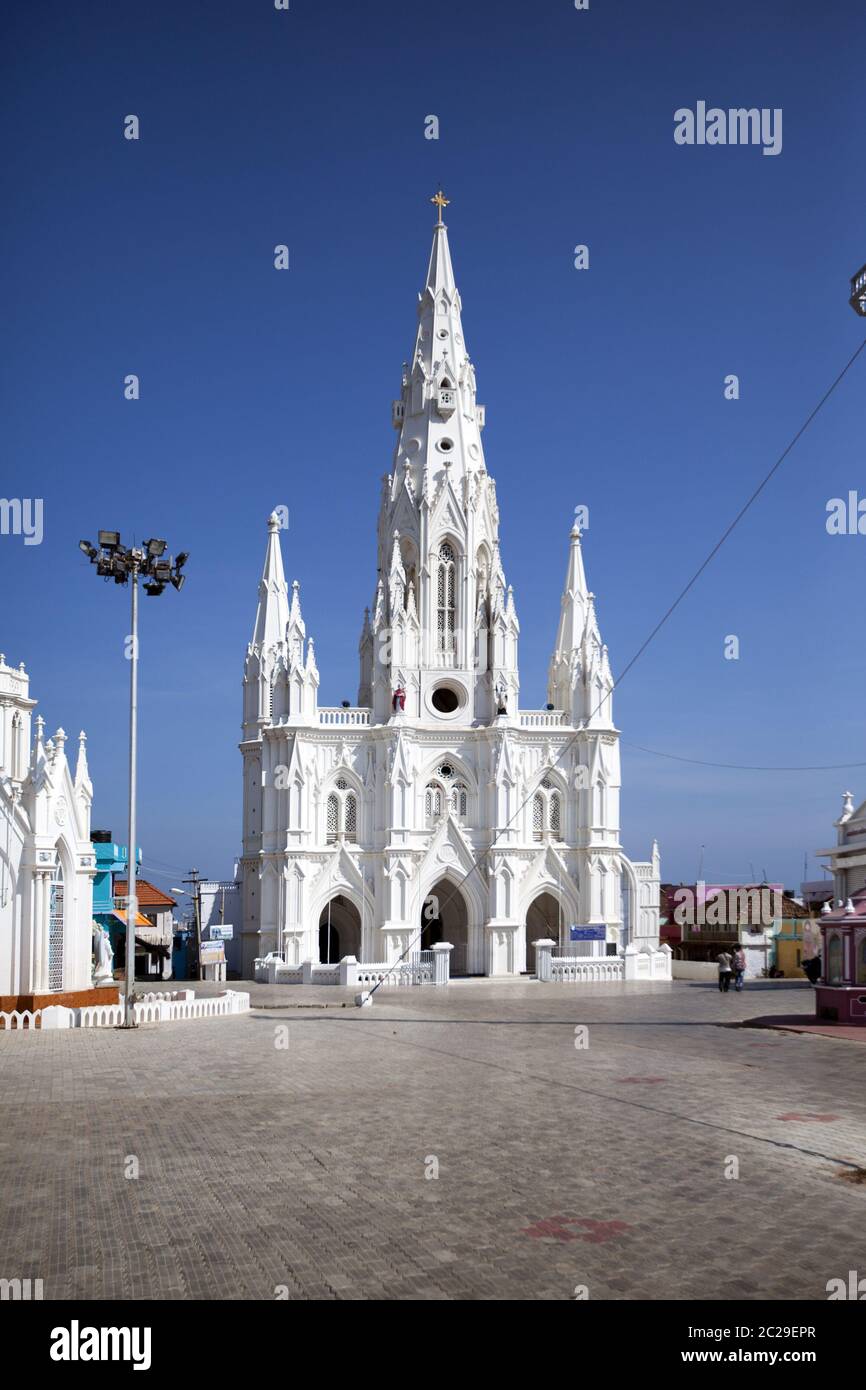 Katholische Kirche (Kirche Unserer Lieben Frau Lösegeld) in Kanyakumari, Tamil Nadu, Indien Stockfoto