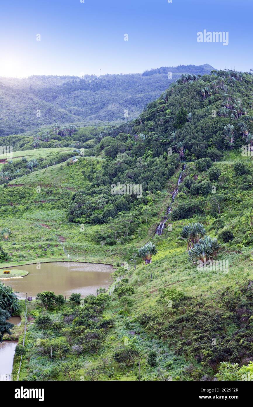 Mauritius. Tal von 23 Farben der Erde Park in Mare-aux-Aiguilles Stockfoto