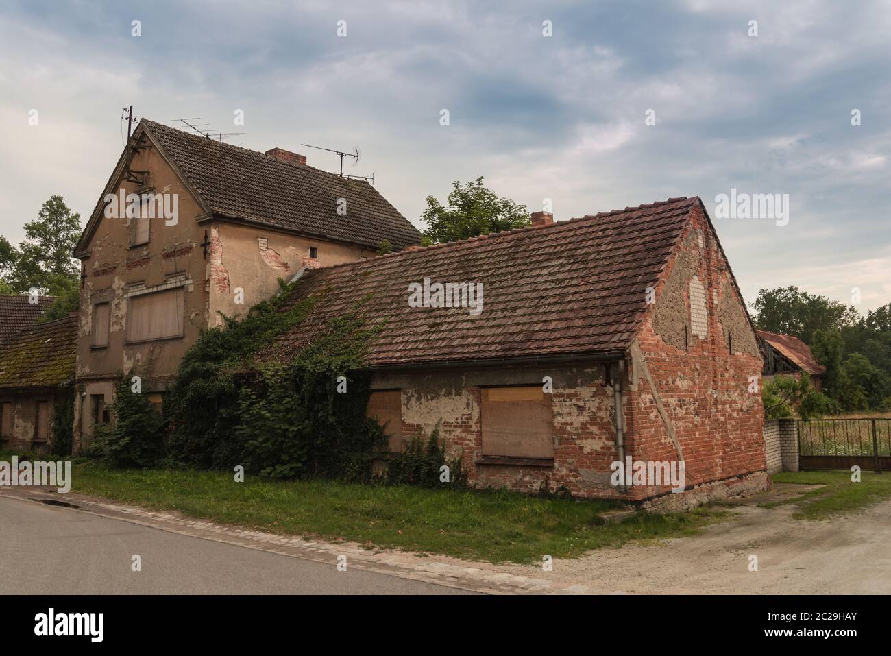 Ein einsames Haus in ostdeutschland Stockfoto