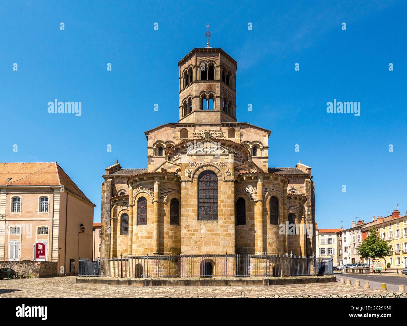 Kirche Saint Austremoine. Romanische Kunst. Issoire. Puy de Dome. Auvergne. Frankreich. Europa Stockfoto