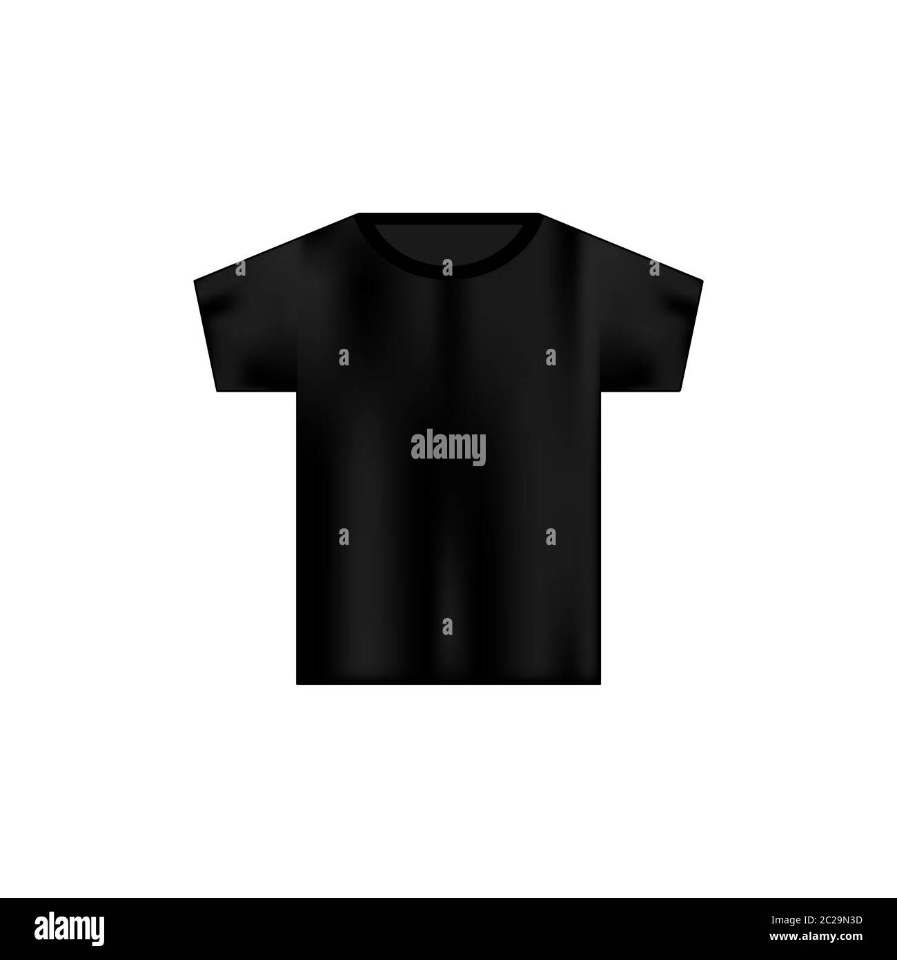 Schwarzes T-Shirt für Männer. Realistisches Modell. Kurzarm-T-Shirt Vorlage. Vektor auf isoliertem weißem Hintergrund. Eps 10. Stock Vektor