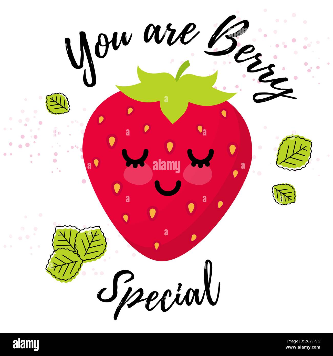 Sie sind Beere besonders. Erdbeere Vektor Illustration Kawaii Konzept für Poster, Label, T-Shirt. Stock Vektor