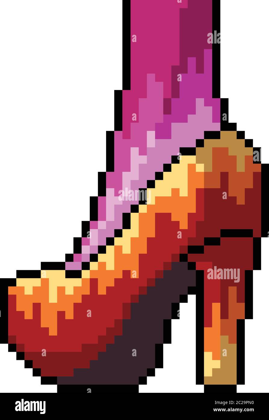 vektor Pixel Kunst High Heels Mode isoliert Cartoon Stock Vektor