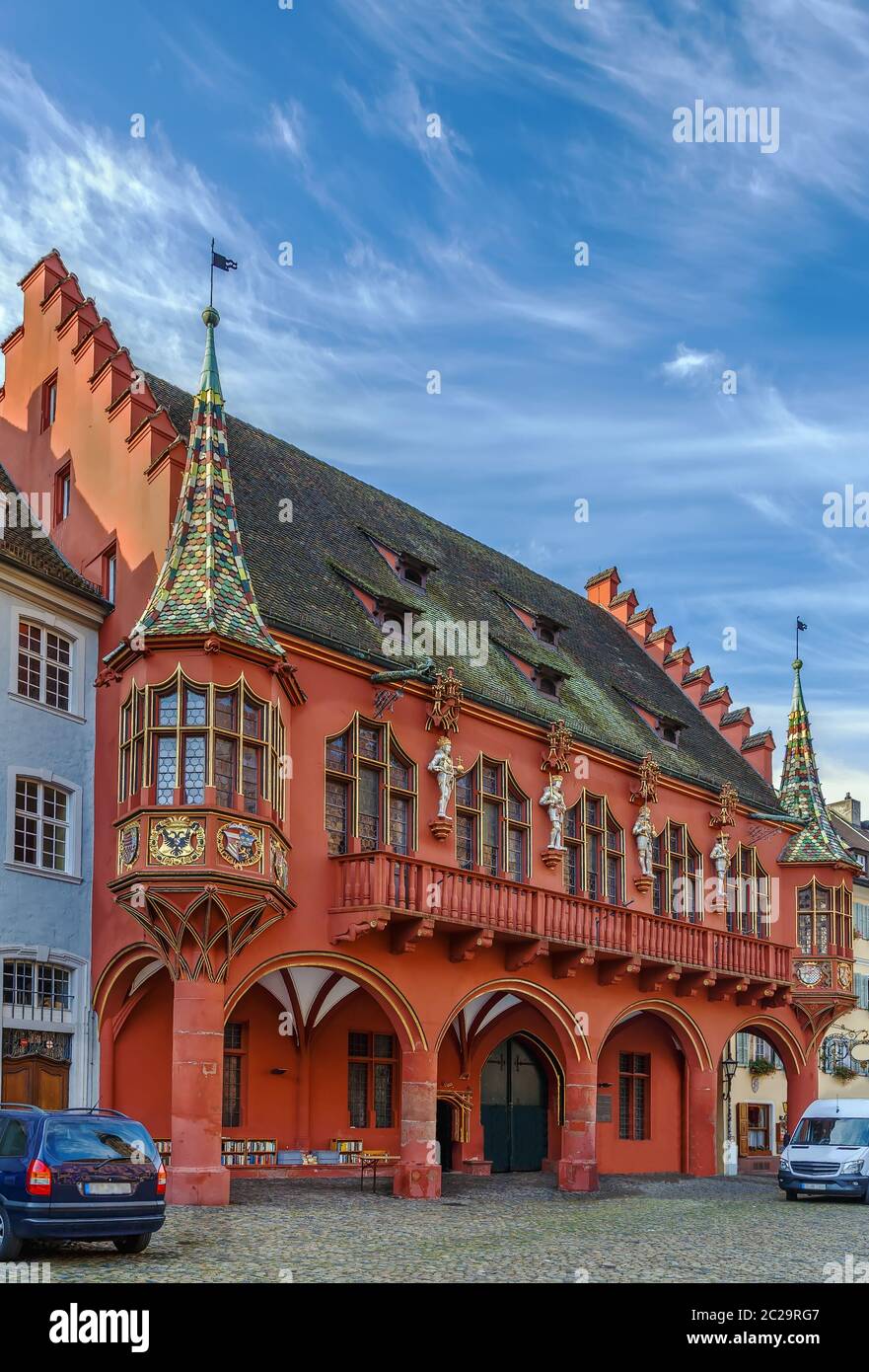 Die Historische Kaufmannshalle, Freiburg im Breisgau, Deutschland Stockfoto