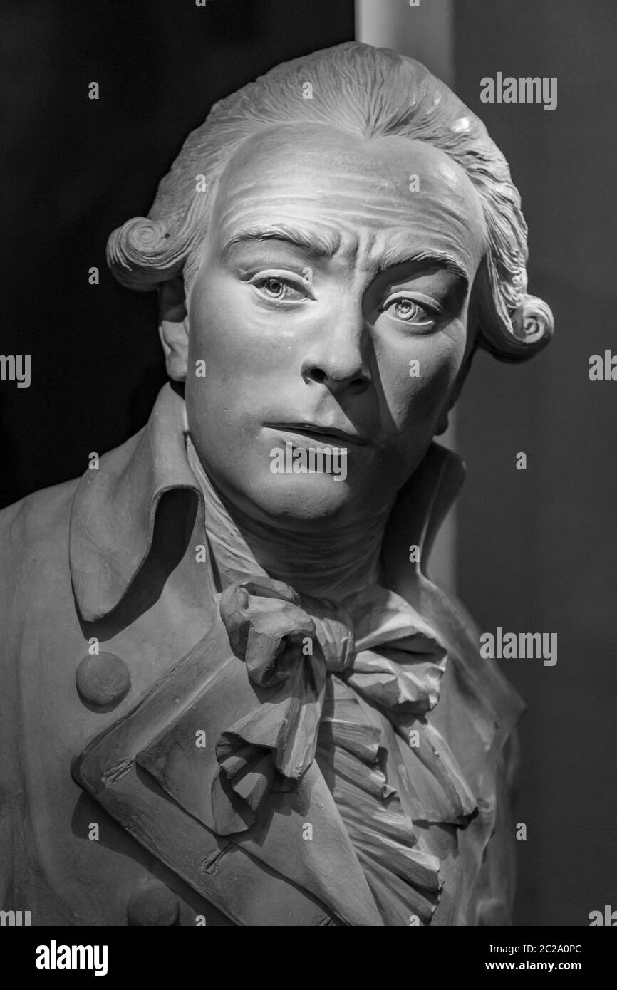 Paris, Frankreich - 1. April 2017: Maximilian Robespierre 1758-1794. Französischer Rechtsanwalt und Politiker, eine einflussreiche Figur verbunden Stockfoto