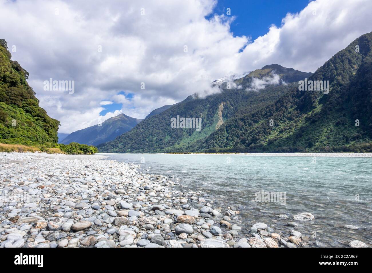 Fluss Landschaft im Süden von Neuseeland Stockfoto