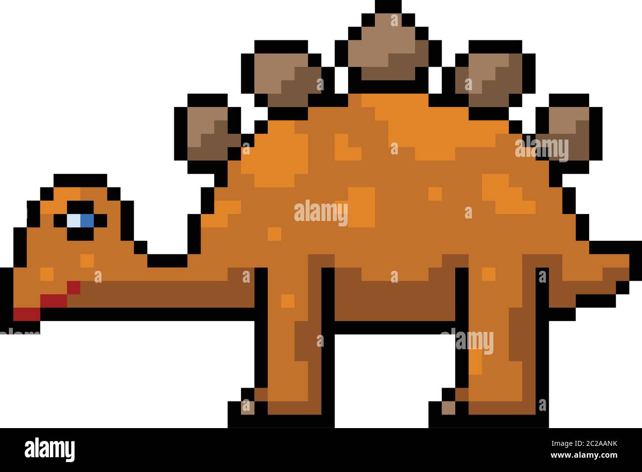 vektor Pixel Kunst stegosaurus isoliert Cartoon Stock Vektor