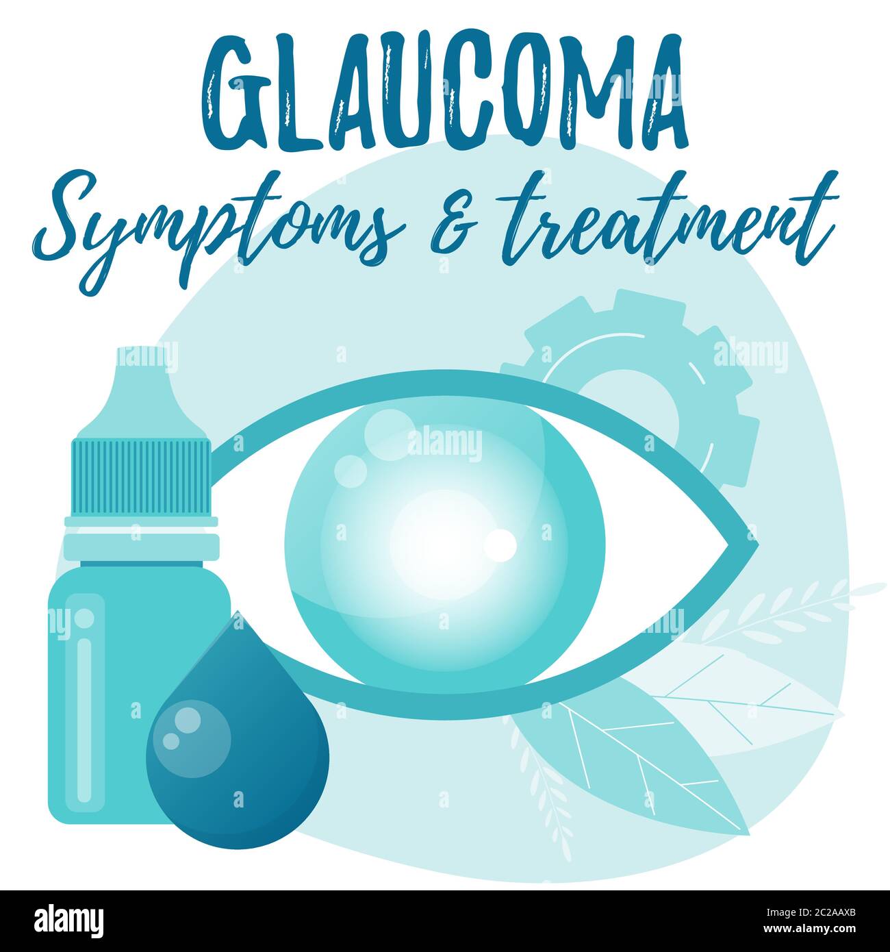 Glaukom. Symptome und Behandlung. Augentropfen Flasche. Pipette  Stock-Vektorgrafik - Alamy