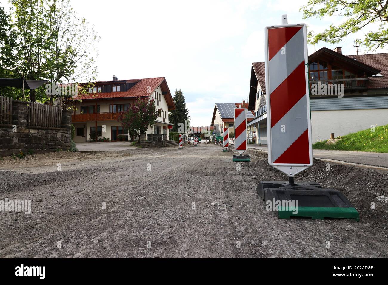 Eine Baustelle in einer Stadt. Eine Straße wird repariert Stockfoto