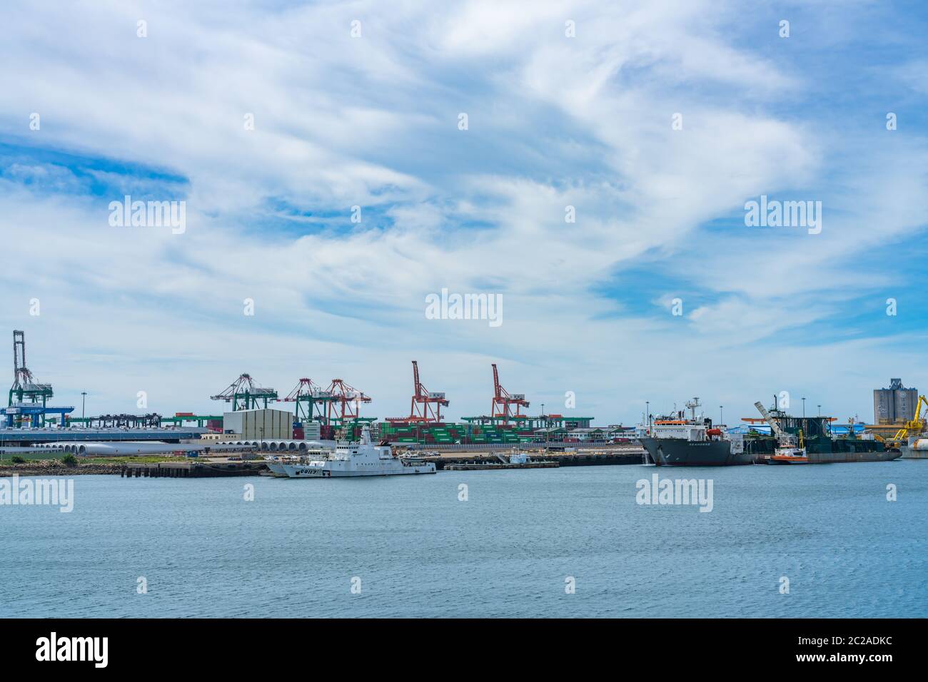 Der Hafen von Taichung, der zweitgrößte Hafen Taiwans nach dem Hafen von Kaohsiung. Wuqi District, Taichung, Taiwan Stockfoto