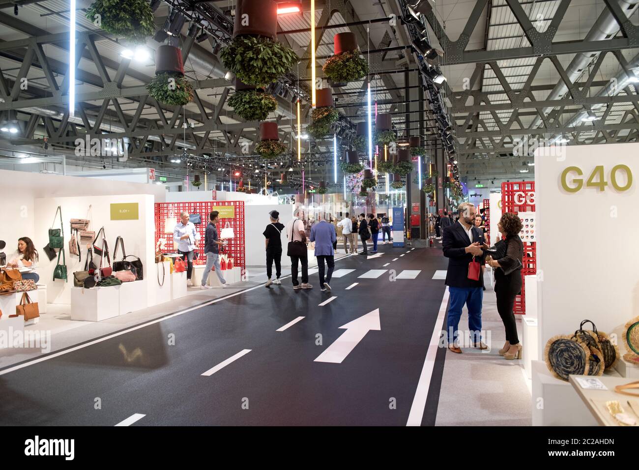 Das Interieur des Pavillons der internationalen Schuhmesse, MICAM, Stockfoto