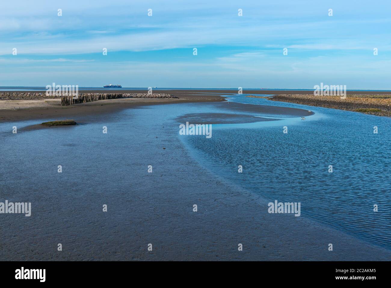 Nordseeinsel Neuwerk im Wattenmeer, Bundesland Hamburg, UNESCO-Weltkulturerbe, Nationalpark Zone II, Norddeutschland, Europa Stockfoto