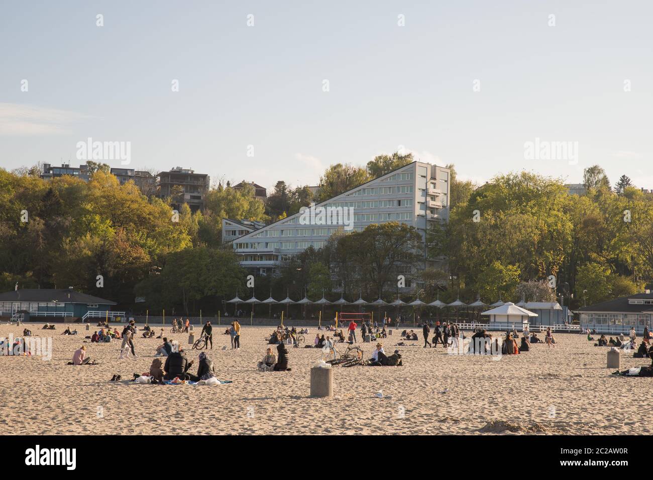 Gdynia, Polen 09 Mai 2020; Schlafsaal in Gdynia am Strand Stockfoto