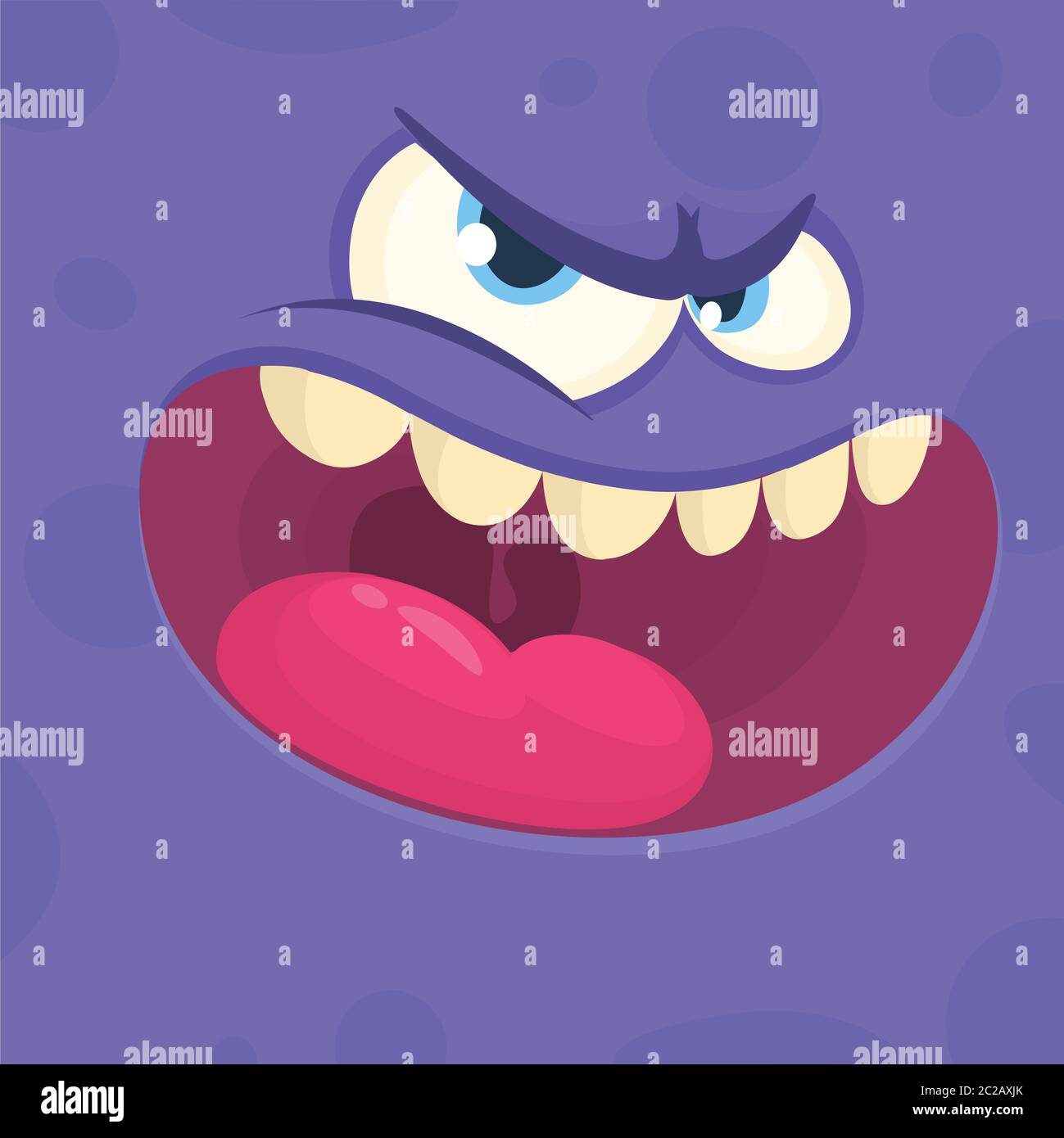 Cartoon Monster Gesicht quadratischen Avatar Stock Vektor