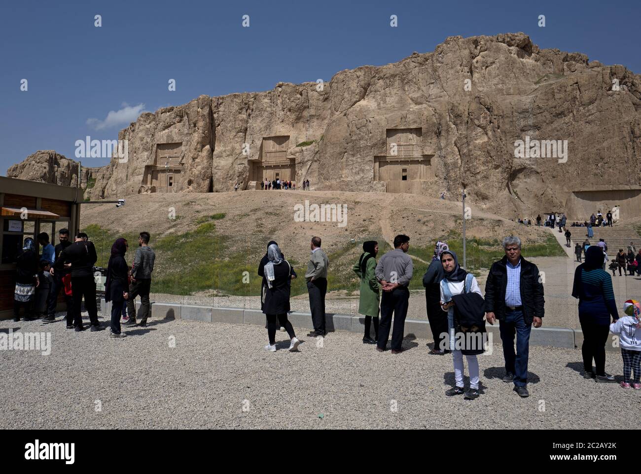 Die alte Nekropole der Achämeniden Könige in Naqsh-e Rustam, im Iran Stockfoto