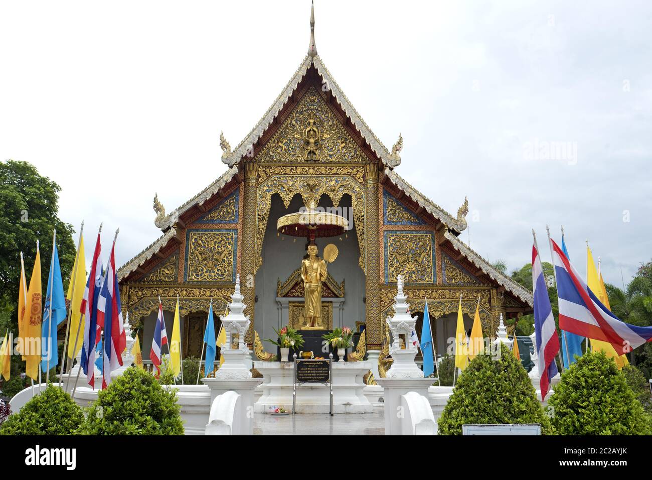 Pagode thai buddhistischer Tempel, in Chang Mai. Stockfoto